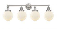  616-4W-SN-G201-6 - Beacon - 4 Light - 33 inch - Brushed Satin Nickel - Bath Vanity Light