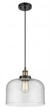 Innovations Lighting 916-1P-BAB-G74-L-LED - Bell - 1 Light - 12 inch - Black Antique Brass - Cord hung - Mini Pendant