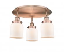  916-3C-AC-G51 - Cone - 3 Light - 17 inch - Antique Copper - Flush Mount