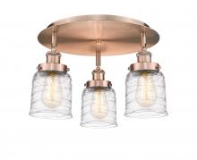 Innovations Lighting 916-3C-AC-G513 - Bell - 3 Light - 17 inch - Antique Copper - Flush Mount