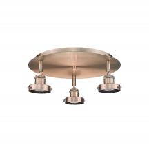  916-3C-AC - Ballston Urban - 3 Light - 15 inch - Antique Copper - Flush Mount