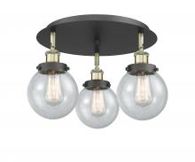  916-3C-BAB-G204-6 - Beacon - 3 Light - 18 inch - Black Antique Brass - Flush Mount