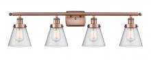 Innovations Lighting 916-4W-AC-G64 - Cone - 4 Light - 36 inch - Antique Copper - Bath Vanity Light