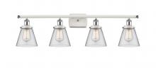 Innovations Lighting 916-4W-WPC-G62-LED - Cone - 4 Light - 36 inch - White Polished Chrome - Bath Vanity Light