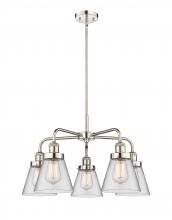  916-5CR-PN-G62 - Cone - 5 Light - 25 inch - Polished Nickel - Chandelier