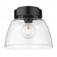 Golden 0314-FM10 BLK-CLR - Remy Flush Mount - 10" in Matte Black with Clear Glass Shade