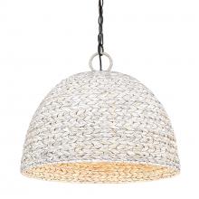 Golden 1081-5P BLK-PSG - Rue 5 Light Pendant in Matte Black with Painted Sweet Grass Shade