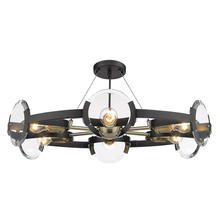 Golden 2635-6SF BLK-AB - Amari 6 Light Semi-Flush