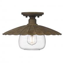 Golden 3124-FM DR-CLR - Clemence Flush Mount in Dark Rust with Clear Glass Shade