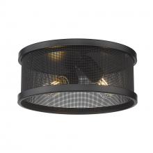 Golden 3168-FM11 BLK-BLK - Channing 11" Flush Mount in Matte Black