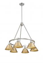 Golden 3306-6 PW-BCB - Orwell PW 6 Light Chandelier in Pewter with Brushed Champagne Bronze shades