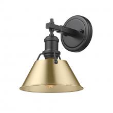 Golden 3306-BA1 BLK-BCB - Orwell 1-Light Bath Vanity in Matte Black with Brushed Champagne Bronze