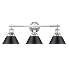 Golden 3306-BA3 CH-BLK - Orwell CH 3 Light Bath Vanity in Chrome with Matte Black shades