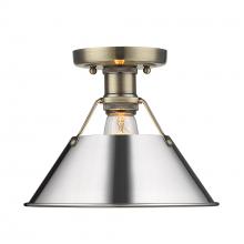 Golden 3306-FM AB-CH - Orwell AB Flush Mount in Aged Brass with Chrome shade