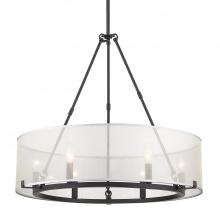 Golden 5019-6 BLK - Alyssa 6 Light Chandelier in Matte Black