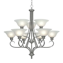 Golden 6005-9 PW - Lancaster 2 Tier - 9 Light Chandelier