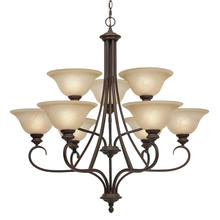 Golden 6005-9 RBZ - 2 Tier - 9 Light Chandelier