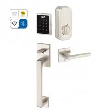 Emtek EMP1103LULHUS15 - Electronic EMPowered Motorized Touchscreen Keypad Smart Lock Entry Set with Baden Grip - works wit