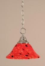 Toltec Company 10-CH-116 - One Light Chrome Volcano Glass Down Pendant