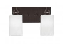 Toltec Company 1162-ES-3001 - Edge 2 Light Bath Bar, Espresso Finish, 4" White Marble Glass