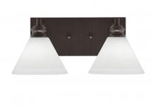 Toltec Company 1162-ES-312 - Edge 2 Light Bath Bar, Espresso Finish, 7" White Muslin Glass