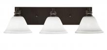 Toltec Company 1163-ES-311 - Edge 3 Light Bath Bar, Espresso Finish, 7" White Muslin Glass