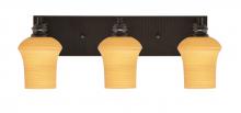 Toltec Company 1163-ES-680 - Edge 3 Light Bath Bar, Espresso Finish, 5.5" Zilo Cayenne Linen Glass