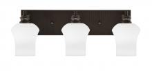 Toltec Company 1163-ES-681 - Edge 3 Light Bath Bar, Espresso Finish, 5.5" Zilo White Linen Glass