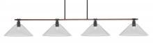 Toltec Company 1744-2162 - Blacksmith 4 Light Bar, Painted Wood-Look Metal & Dark Granite Finish, 16" Smoke Bubble Glass