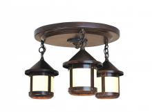 Arroyo Craftsman BCM-6S/3AM-AB - 6" berkeley short body 3 light ceiling mount