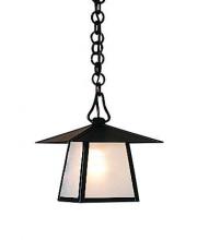 Arroyo Craftsman CH-8BAM-AB - 8" carmel pendant with bungalow overlay