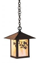 Arroyo Craftsman EH-9AAM-AB - 9" evergreen pendant with classic arch overlay