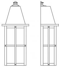 Arroyo Craftsman HW-8LAM-AC - 8" hartford long body flush wall mount