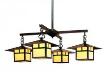 Arroyo Craftsman MCH-12/4CLAM-BK - 12" monterey 4 light chandelier with cloud lift overlay