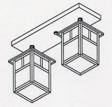 Arroyo Craftsman MCM-5/2EAM-RB - 5" mission 2 light ceiling mount without overlay (empty)