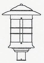 Arroyo Craftsman NP-14AM-AB - 14" newport post mount fixture