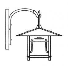 Arroyo Craftsman PDB-9GRC-AB - 9" pagoda wall bracket