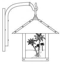 Arroyo Craftsman TRB-12PTAM-AB - 12" timber ridge wall bracket with palm tree filigree