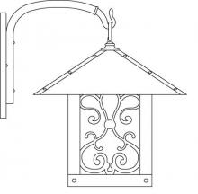 Arroyo Craftsman TRB-16ASAM-RB - 16" timber ridge wall bracket with ashbury  filigree