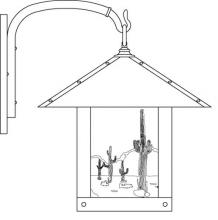 Arroyo Craftsman TRB-16CTAM-P - 16" timber ridge wall bracket with cactus  filigree