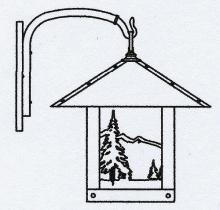 Arroyo Craftsman TRB-16MNAM-P - 16" timber ridge wall bracket with mountain filigree