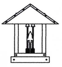 Arroyo Craftsman TRC-12ARAM-AB - 12" timber ridge column mount with arrow filigree