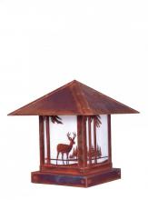 Arroyo Craftsman TRC-12DRAM-AB - 12" timber ridge column mount with deer filigree