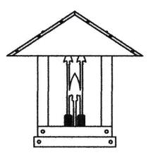 Arroyo Craftsman TRC-16ARAM-AB - 16" timber ridge column mount with arrow filigree