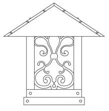 Arroyo Craftsman TRC-16ASAM-AB - 16" timber ridge column mount with ashbury  filigree