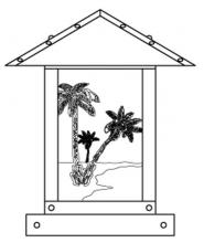 Arroyo Craftsman TRC-9PTAM-AB - 9" timber ridge column mount with palm tree filigree