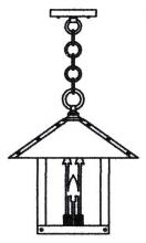 Arroyo Craftsman TRH-12ARAM-AB - 12" timber ridge pendant with arrow filigree