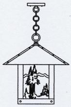 Arroyo Craftsman TRH-16MNAM-AB - 16" timber ridge pendant with mountain filigree