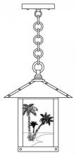 Arroyo Craftsman TRH-9PTAM-AB - 9" timber ridge pendant with palm tree  filigree