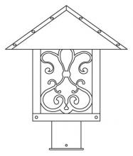 Arroyo Craftsman TRP-12ASAM-AB - 12" timber ridge post mount with ashbury  filigree